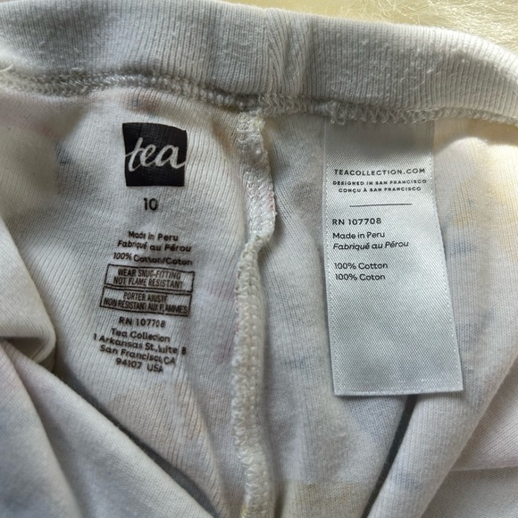 Tea Collection swallow bird print pajamas size 10 - Picture 2 of 2